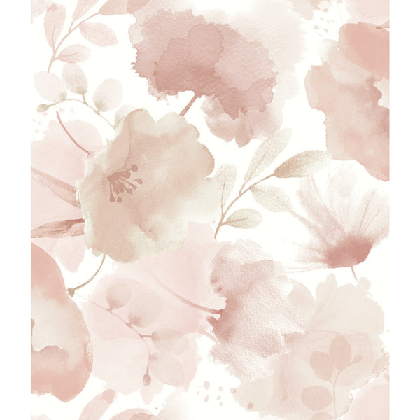 W4138-7 Pink | Kravet Design | Blooms Second Edition Resource Library | Abstract Botanical & Floral Wallcovering Print