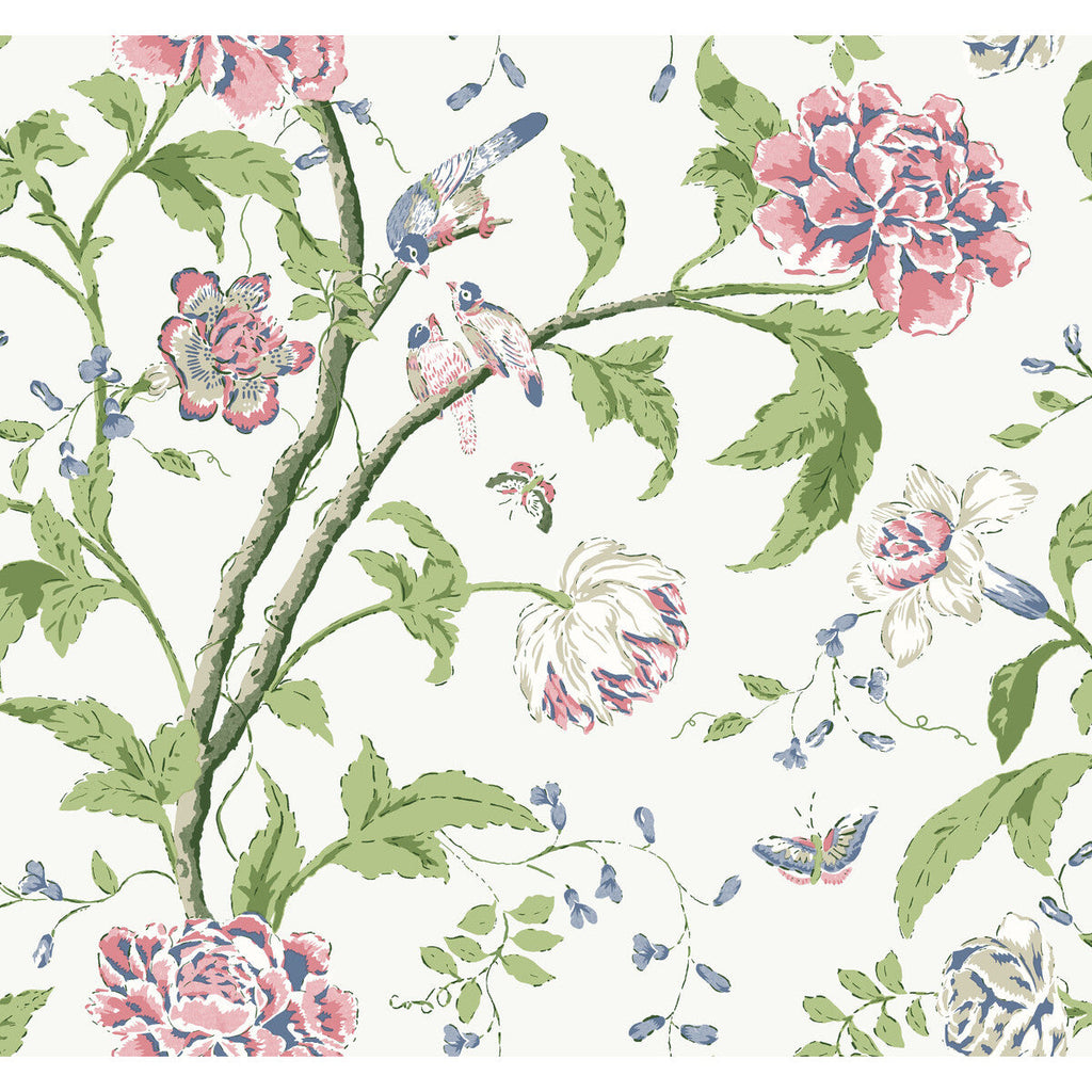 Kravet Design - W4139-517 Pink | Kravet Design | Blooms Second Edition Resource Library | Botanical & Floral Metallic Wallcovering Print