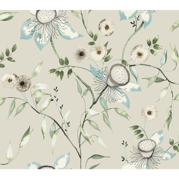 Kravet Design - W4140-15 Taupe | Kravet Design | Blooms Second Edition Resource Library | Botanical & Floral Wallcovering Print
