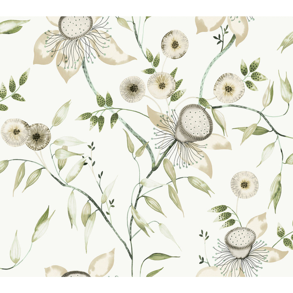 Kravet Design - W4140-31 Green | Kravet Design | Blooms Second Edition Resource Library | Botanical & Floral Wallcovering Print