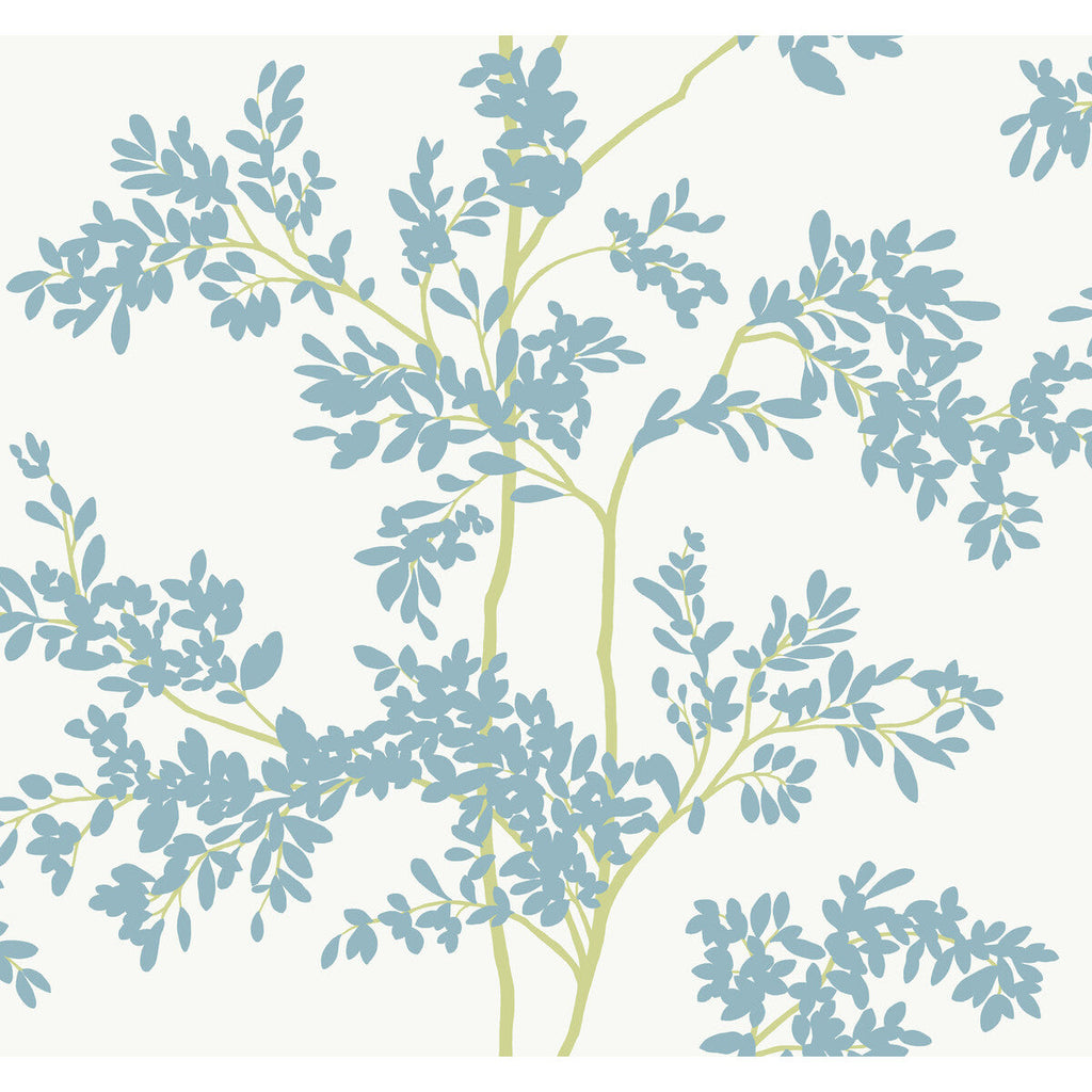 Kravet Design - W4141-15 Light Blue | Kravet Design | Blooms Second Edition Resource Library | Botanical & Floral Metallic Wallcovering Print