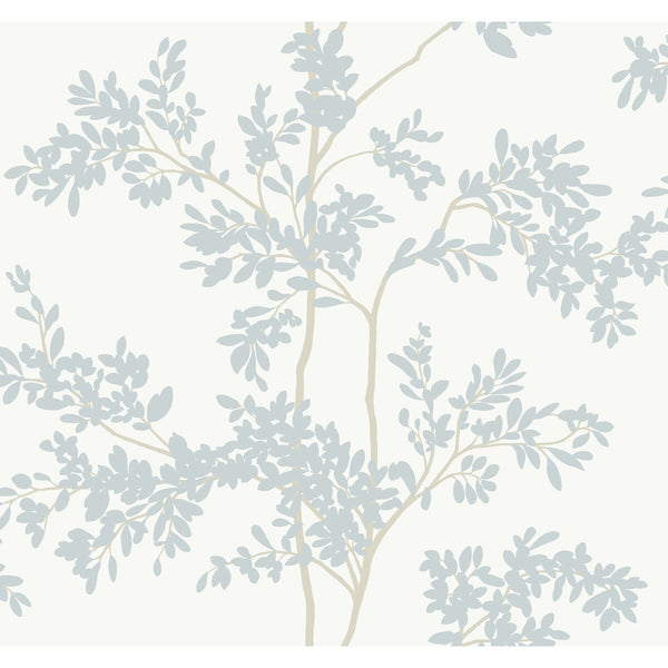 Kravet Design - W4141-52 Light Blue | Kravet Design | Blooms Second Edition Resource Library | Botanical & Floral Metallic Wallcovering Print