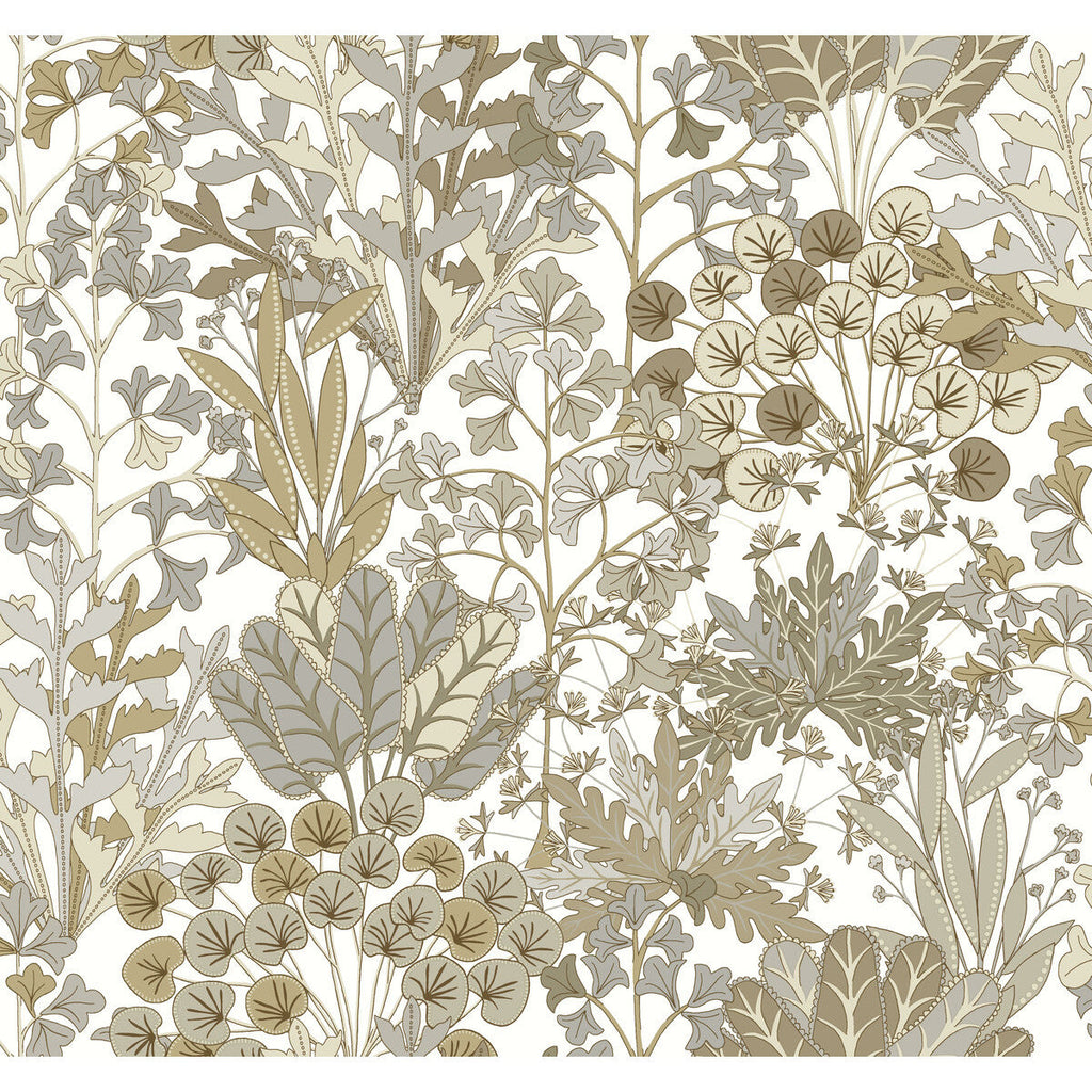 Kravet Design - W4142-106 Neutral | Kravet Design | Blooms Second Edition Resource Library | Botanical & Floral Metallic Wallcovering Print