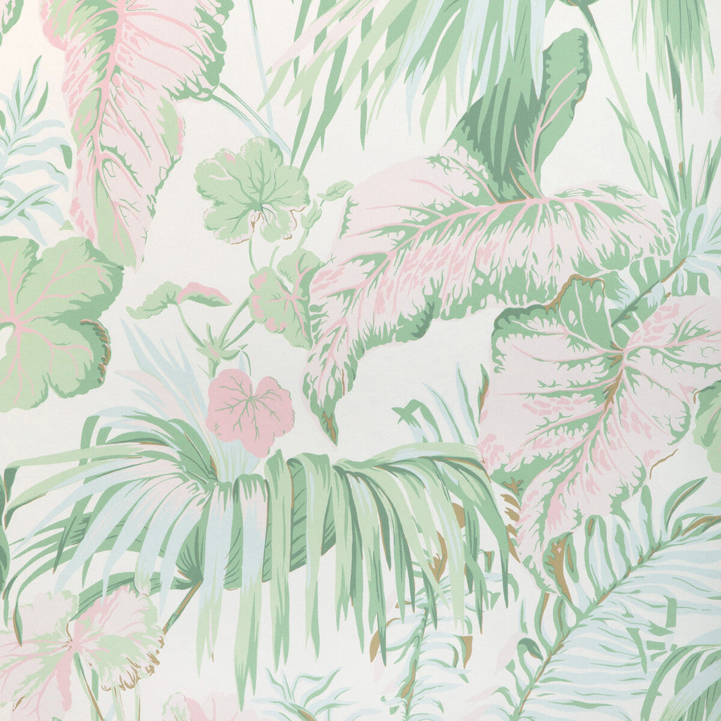 Yasuni Wp - Pink Palm Green | Kravet Couture | Casa Botanica Wallcovering | Botanical & Floral Wallcovering Print