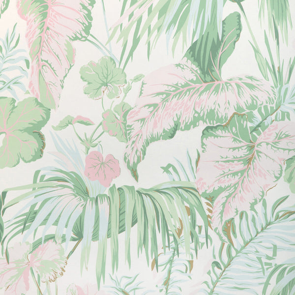 Yasuni Wp - Pink Palm Green | Kravet Couture | Casa Botanica Wallcovering | Botanical & Floral Wallcovering Print