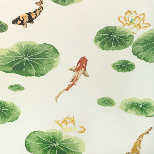 Lotus Pond Wp - Multi Gold | Kravet Couture | Casa Botanica Wallcovering | Animal/Insects Botanical & Floral Wallcovering Print