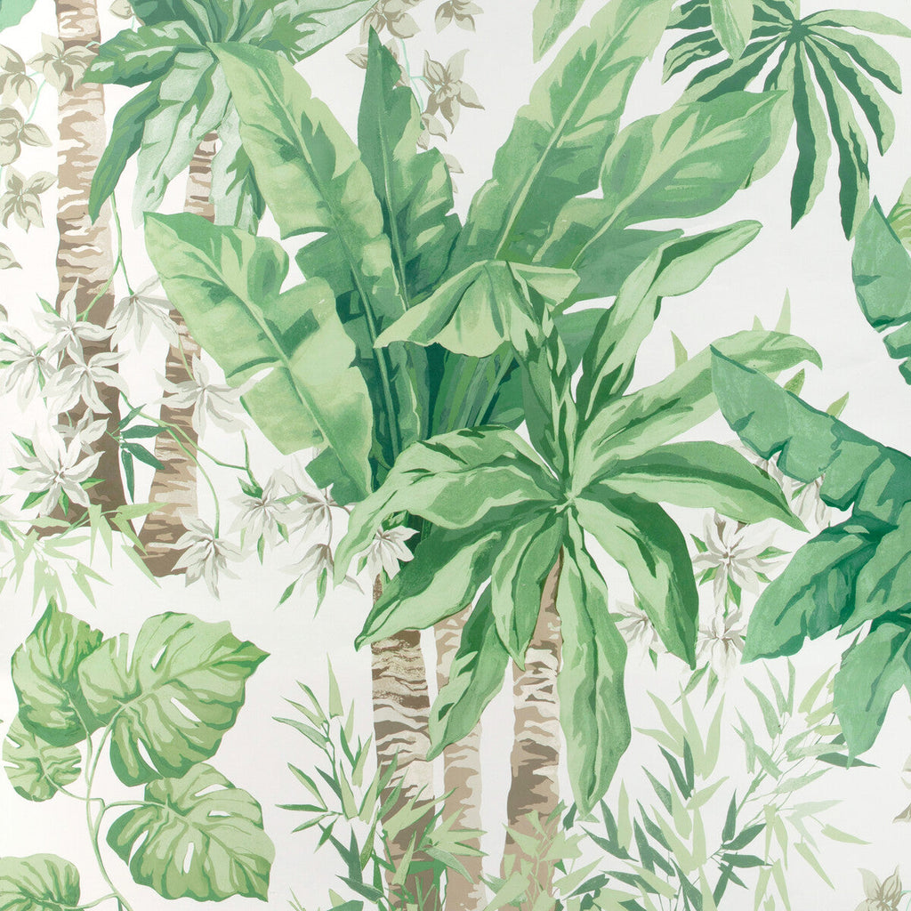 Junglewood Pnl - Verde Green | Kravet Couture | Casa Botanica Wallcovering | Botanical & Floral Wallcovering Print