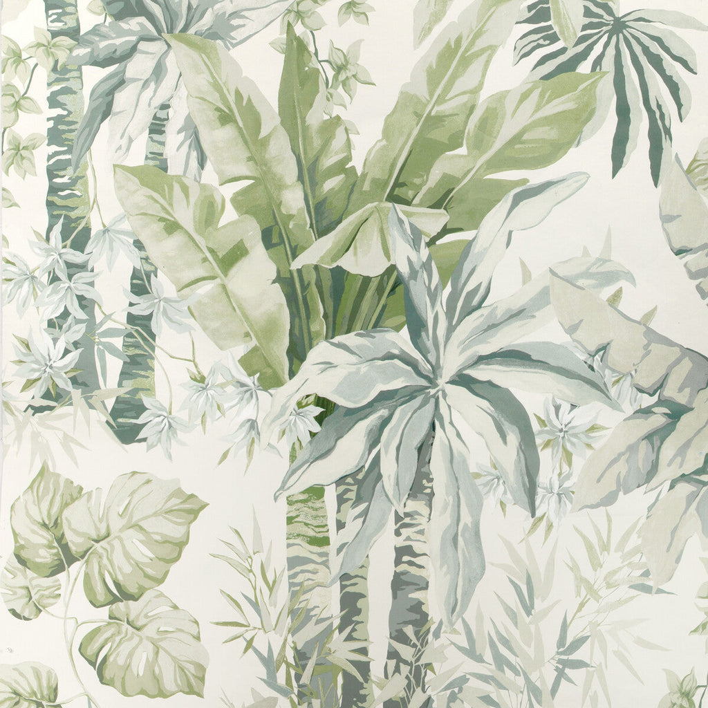 Junglewood Pnl - Blue Sage Olive Green | Kravet Couture | Casa Botanica Wallcovering | Botanical & Floral Wallcovering Print