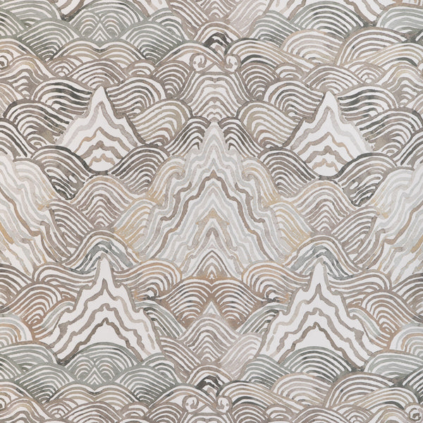 Shangri La Wp - Stone Black | Kravet Couture | Casa Botanica Wallcovering | Abstract Wallcovering Print