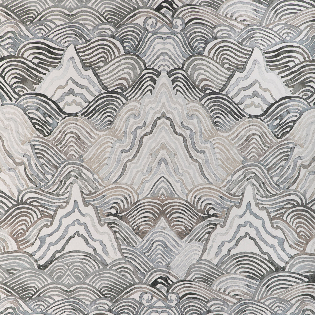 Shangri La Wp - Noir Black | Kravet Couture | Casa Botanica Wallcovering | Abstract Wallcovering Print
