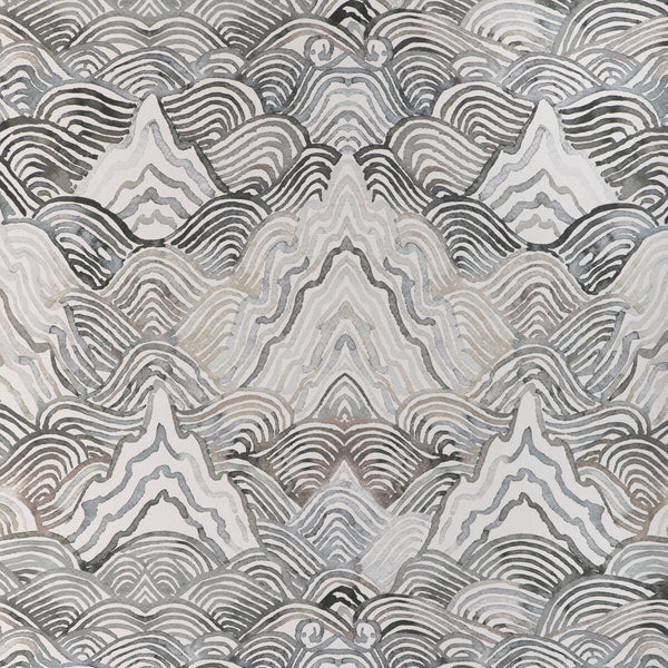 Shangri La Wp - Noir Black | Kravet Couture | Casa Botanica Wallcovering | Abstract Wallcovering Print