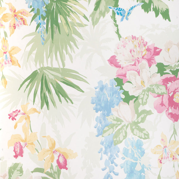 La Selva Wp - Tropical Blue | Kravet Couture | Casa Botanica Wallcovering | Botanical & Floral Wallcovering Print