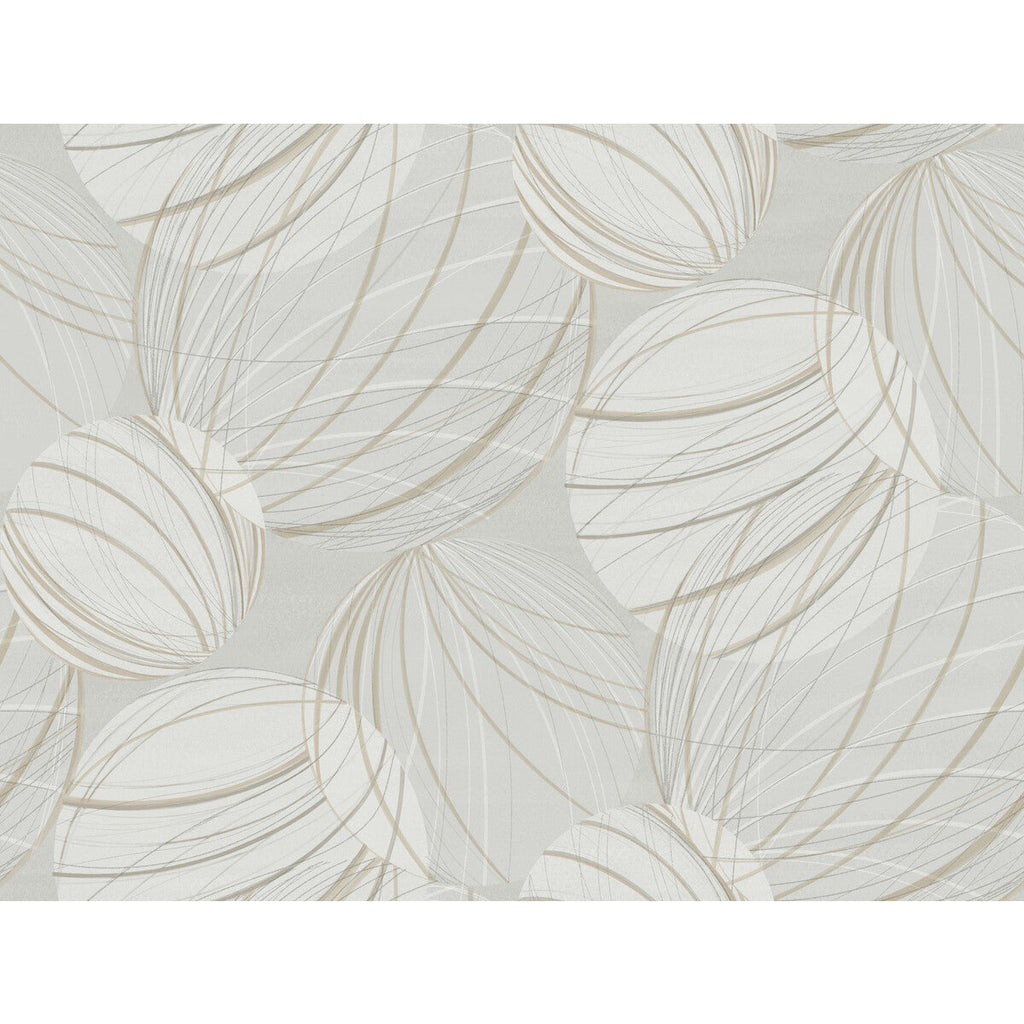 Kravet Design - W4155-11 Grey | Kravet Design | Candice Olson Casual Elegance |Geometric Metallic Wallcovering Print