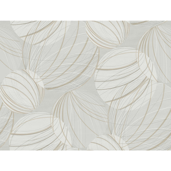 Kravet Design - W4155-11 Grey | Kravet Design | Candice Olson Casual Elegance |Geometric Metallic Wallcovering Print