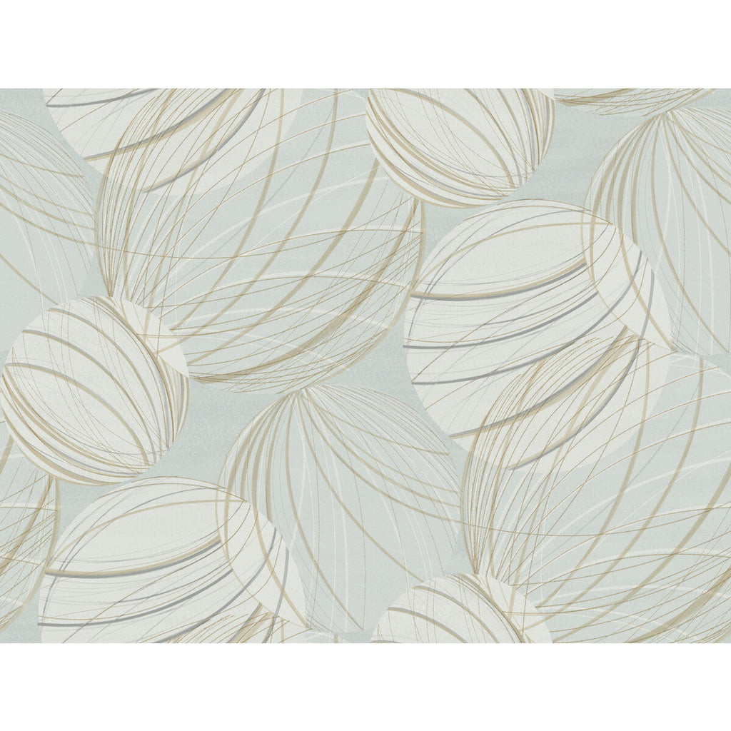 Kravet Design - W4155-511 Blue | Kravet Design | Candice Olson Casual Elegance |Geometric Metallic Wallcovering Print