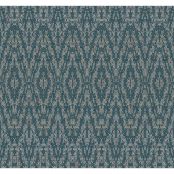 W4156-5 Blue | Kravet Design | Candice Olson Casual Elegance |Diamond Herringbone/Tweed Wallcovering Print