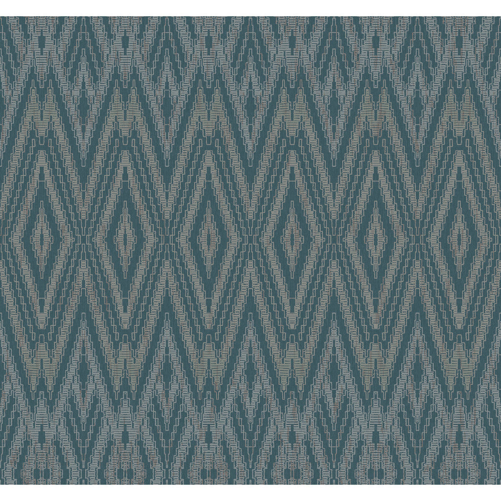 Kravet Design - W4156-5 Blue | Kravet Design | Candice Olson Casual Elegance |Diamond Herringbone/Tweed Wallcovering Print