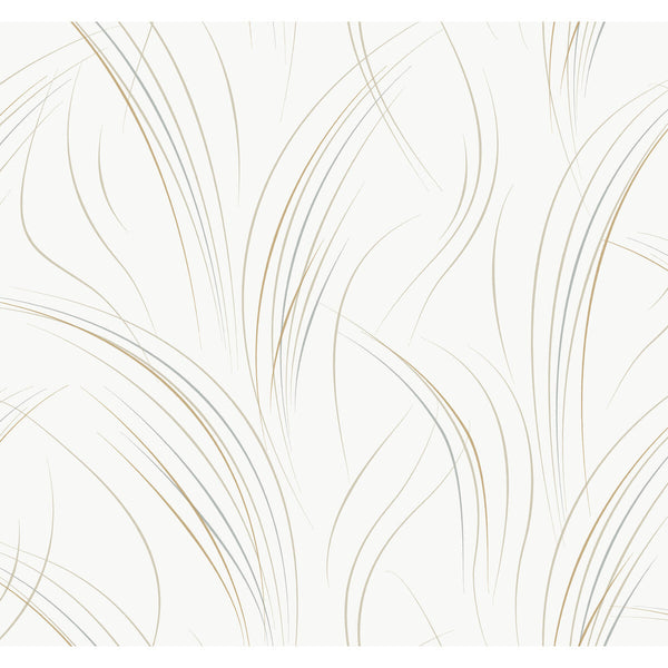 Kravet Design - W4159-14 White | Kravet Design | Candice Olson Casual Elegance | Botanical & Floral Metallic Wallcovering Print