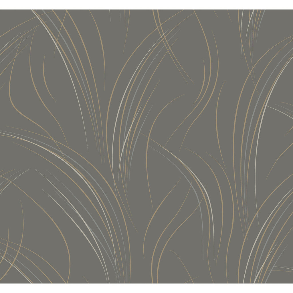 Kravet Design - W4159-421 Grey | Kravet Design | Candice Olson Casual Elegance | Botanical & Floral Metallic Wallcovering Print