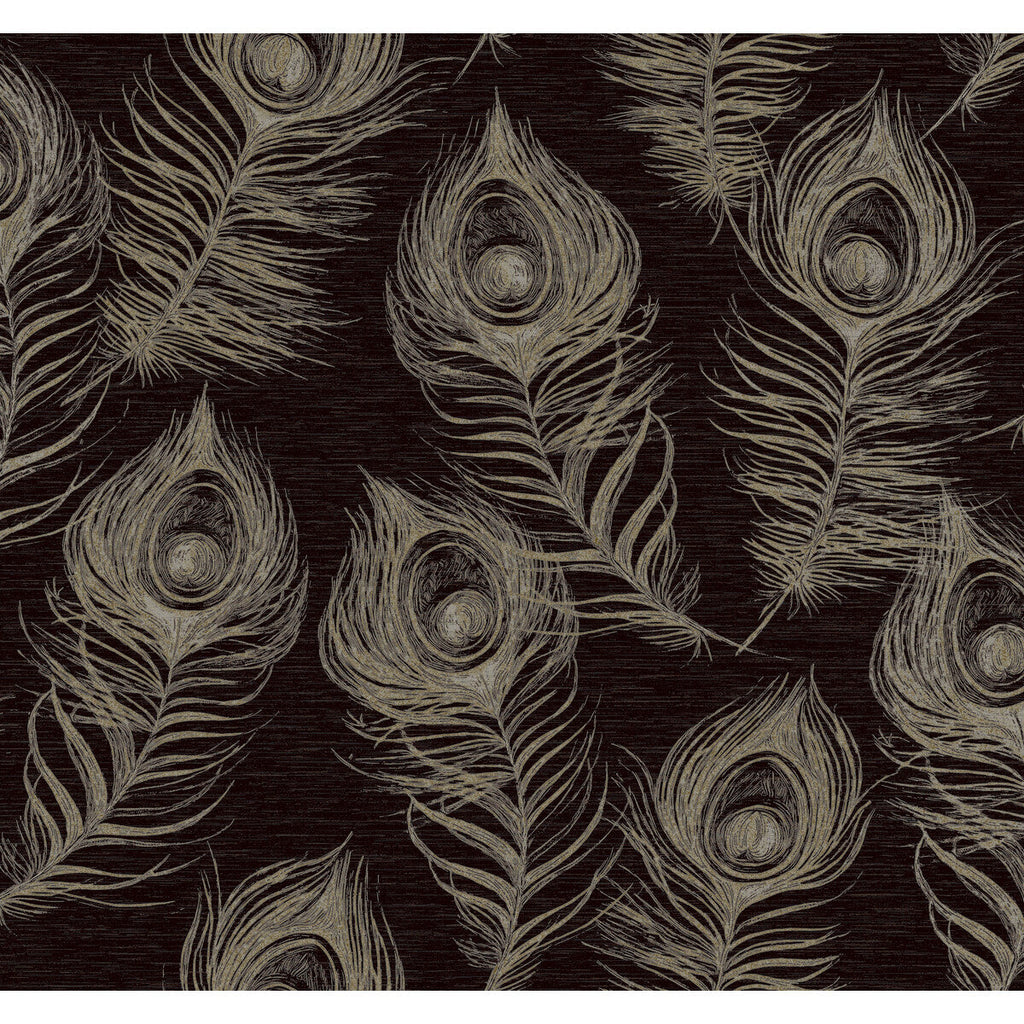 Kravet Design - W4160-84 Black | Kravet Design | Candice Olson Casual Elegance | Animal/Insects Metallic Wallcovering Print
