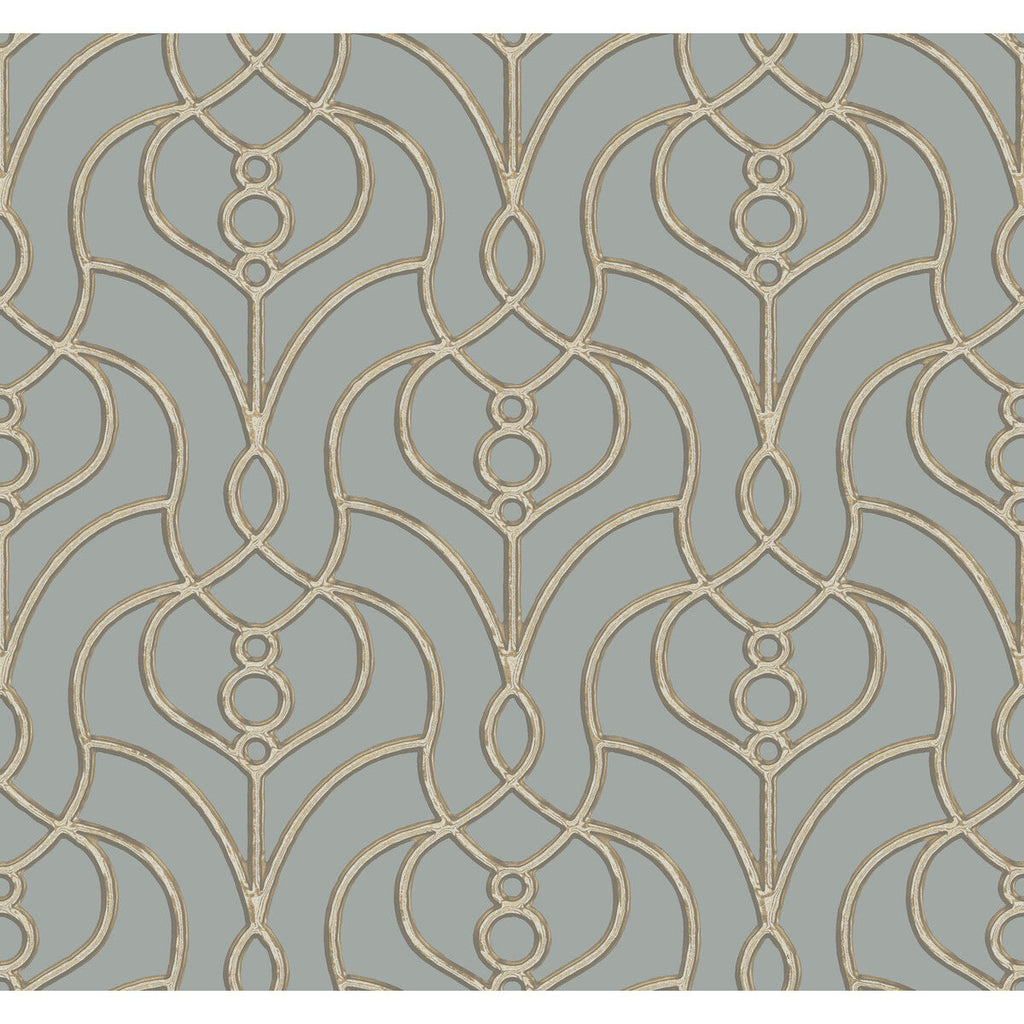 Kravet Design - W4161-52 Slate | Kravet Design | Candice Olson Casual Elegance |Lattice/Scrollwork Wallcovering Print