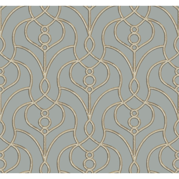 Kravet Design - W4161-52 Slate | Kravet Design | Candice Olson Casual Elegance |Lattice/Scrollwork Wallcovering Print