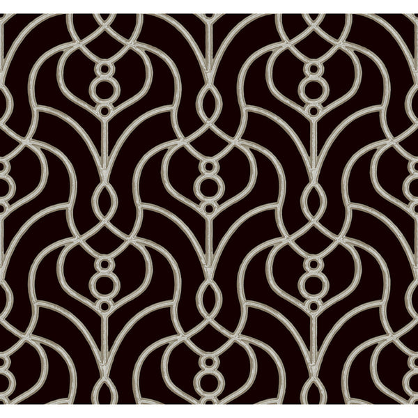 Kravet Design - W4161-8 Black | Kravet Design | Candice Olson Casual Elegance |Lattice/Scrollwork Wallcovering Print