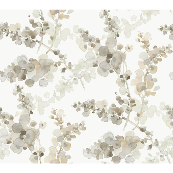 Kravet Design - W4165-106 Taupe | Kravet Design | Candice Olson Casual Elegance | Botanical & Floral Metallic Wallcovering Print