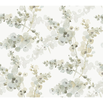 W4165-3 Green | Kravet Design | Candice Olson Casual Elegance | Botanical & Floral Metallic Wallcovering Print