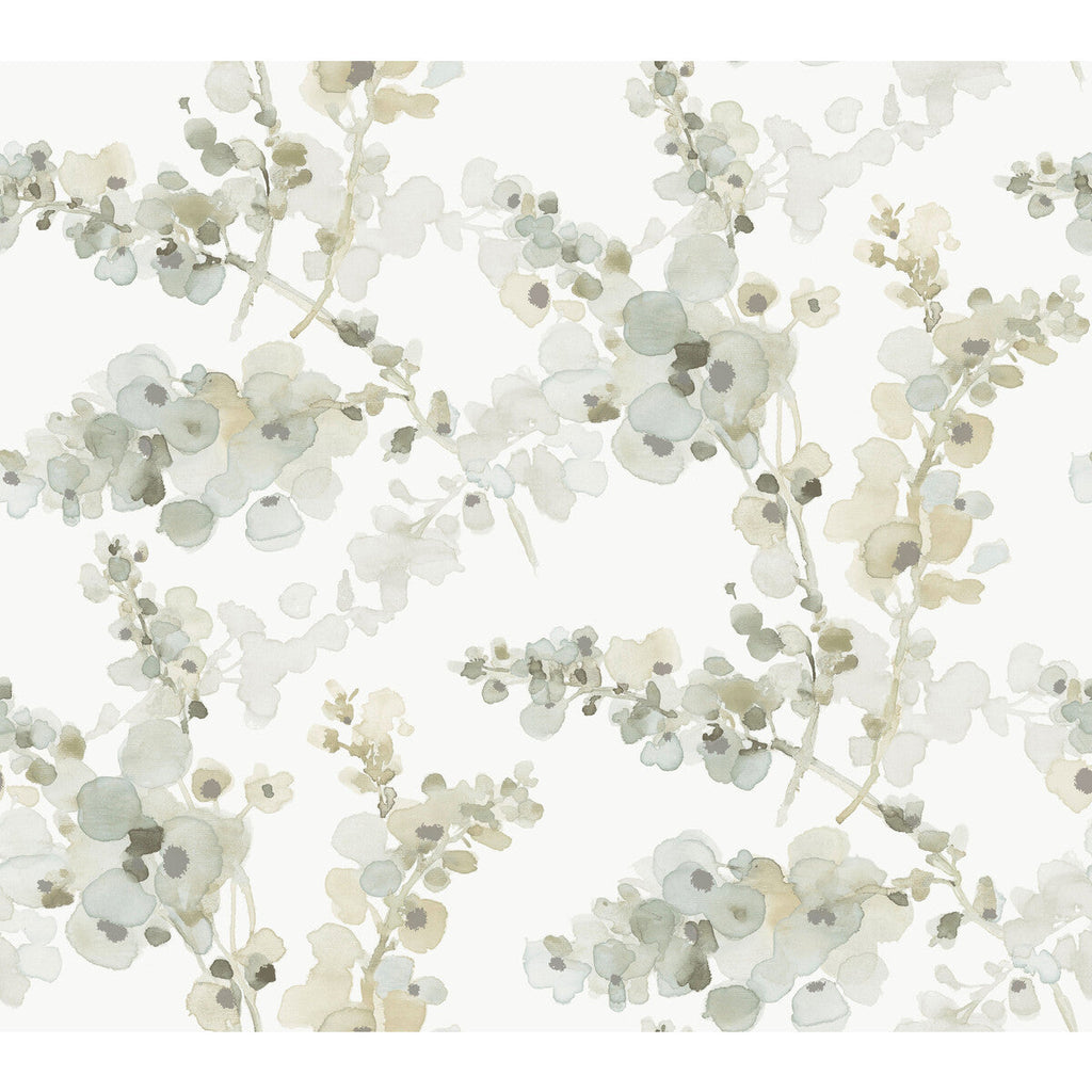 Kravet Design - W4165-3 Green | Kravet Design | Candice Olson Casual Elegance | Botanical & Floral Metallic Wallcovering Print