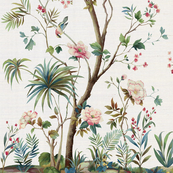 Kravet Design - W4171-73 Pink | Kravet Design | Panel Designs | Animal/Insects Botanical & Floral Wallcovering Grasscloth