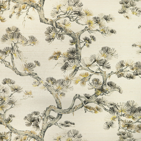 Kravet Design - W4191-411 Grey | Kravet Design | Studio Collection | Botanical & Floral Metallic Wallcovering Print