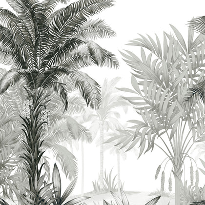 W4192-8 Black | Kravet Design | Panel Designs | Botanical & Floral Wallcovering Print