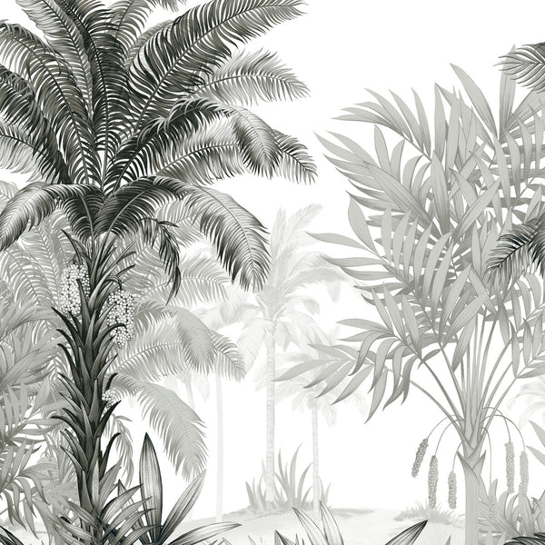 W4192-8 Black | Kravet Design | Panel Designs | Botanical & Floral Wallcovering Print