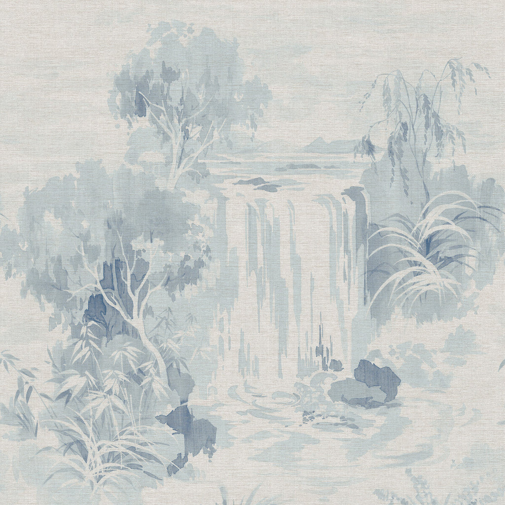 Kravet Design - W4197-15 Blue | Kravet Design | Panel Designs | Botanical & Floral Wallcovering Linen
