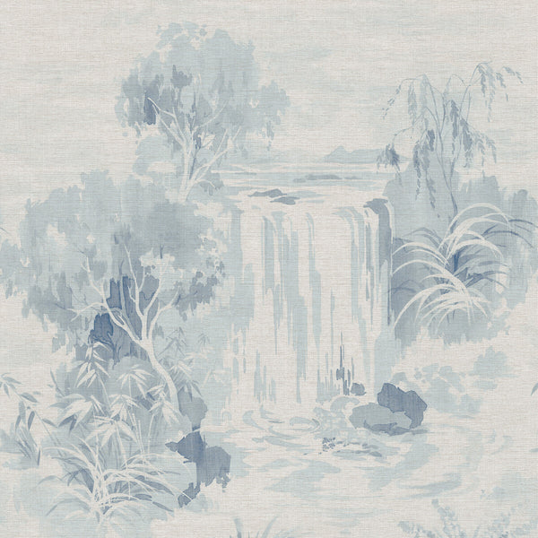 Kravet Design - W4197-15 Blue | Kravet Design | Panel Designs | Botanical & Floral Wallcovering Linen