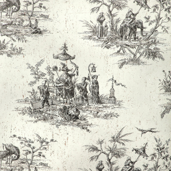 W4204-8 Black | Kravet Design | Studio Collection |Chinoiserie Texture Wallcovering Print