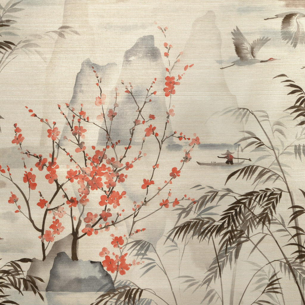 Kravet Design - W4205-619 Brown | Kravet Design | Studio Collection |Chinoiserie Botanical & Floral Wallcovering Print