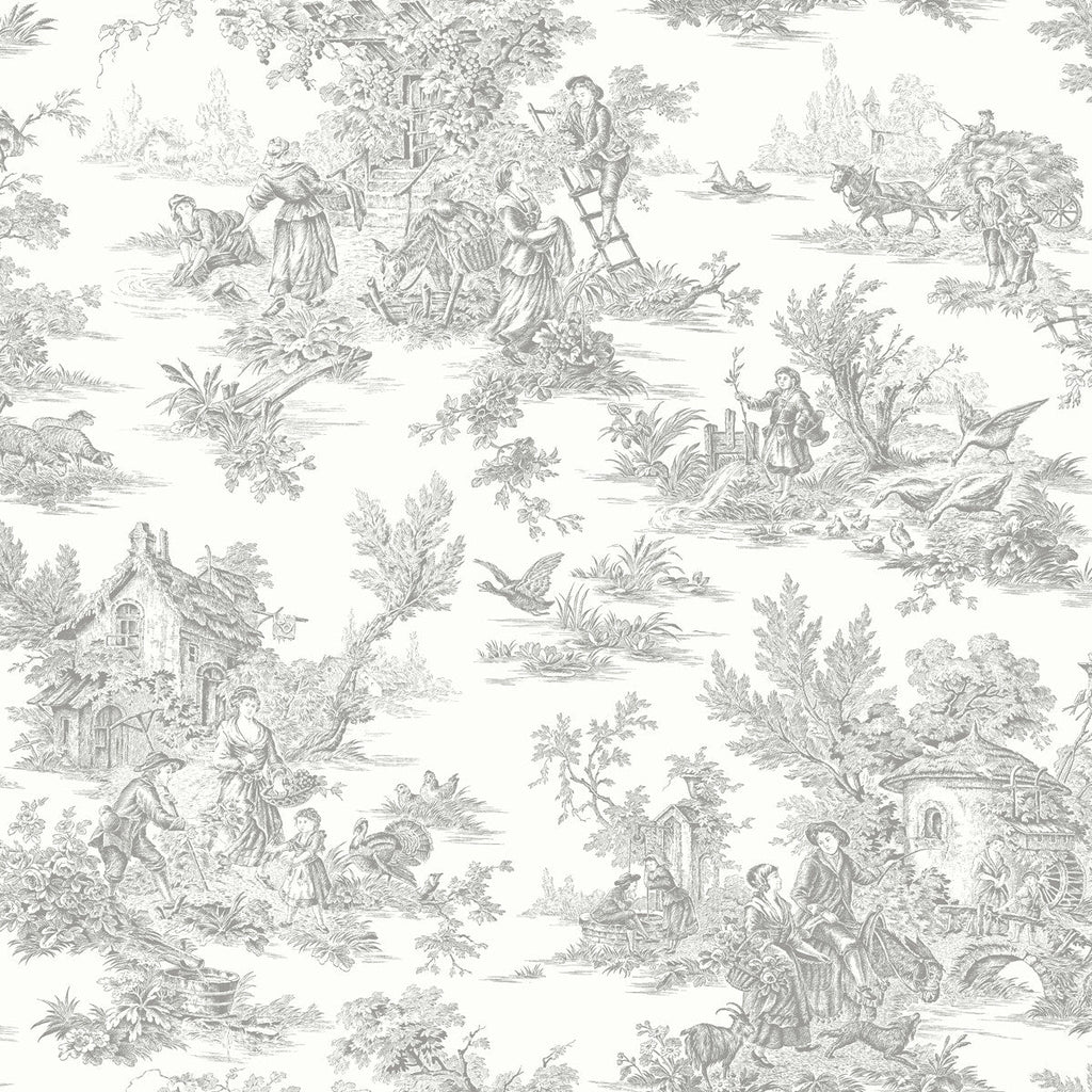 Kravet Design - W4235-1101 Blue | Kravet Design | Toiles Resource Library | Toile Wallcovering Print
