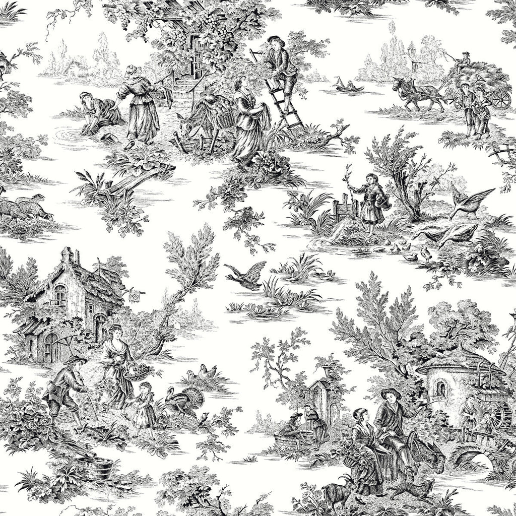 Kravet Design - W4235-8 Black | Kravet Design | Toiles Resource Library | Toile Wallcovering Print