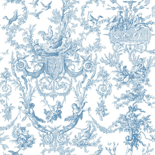 W4236-5 Blue | Kravet Design | Toiles Resource Library | Toile Wallcovering Print