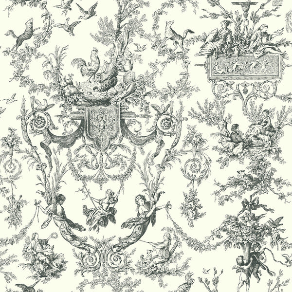 W4236-8 Black | Kravet Design | Toiles Resource Library | Toile Wallcovering Print