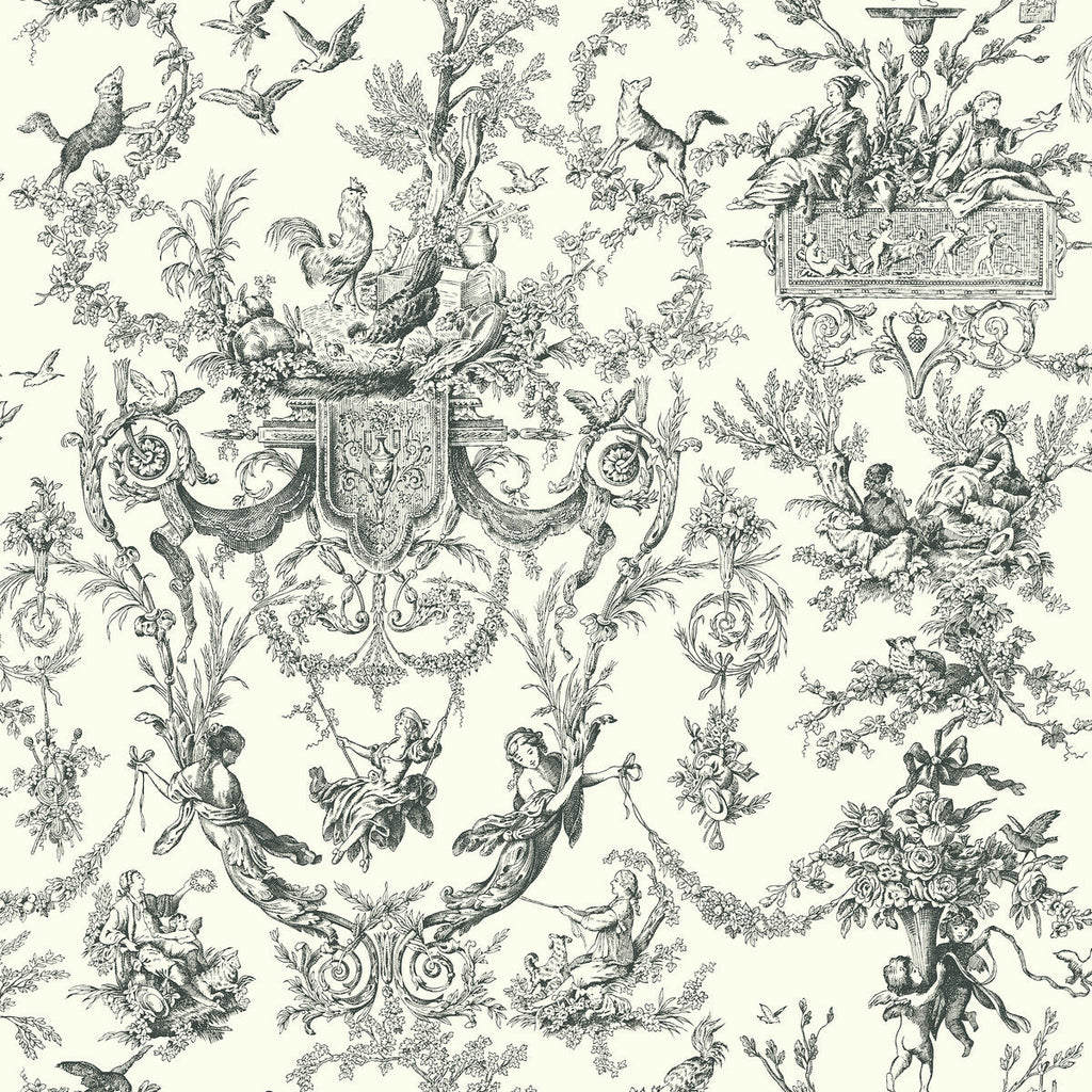 Kravet Design - W4236-8 Black | Kravet Design | Toiles Resource Library | Toile Wallcovering Print