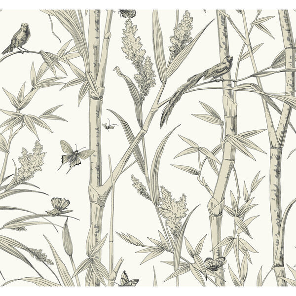 Kravet Design - W4238-106 Black | Kravet Design | Toiles Resource Library | Animal/Insects Botanical & Floral Wallcovering Print