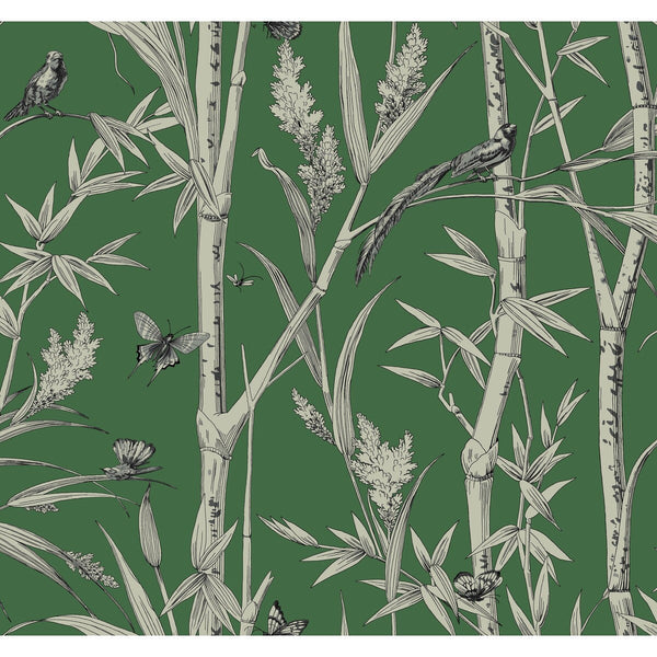 Kravet Design - W4238-31 Green | Kravet Design | Toiles Resource Library | Animal/Insects Botanical & Floral Wallcovering Print