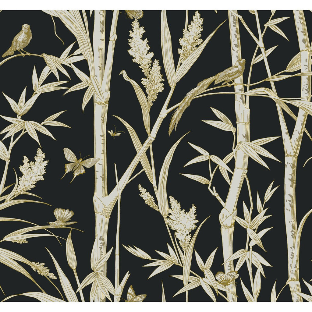 Kravet Design - W4238-84 Black | Kravet Design | Toiles Resource Library | Animal/Insects Botanical & Floral Wallcovering Print