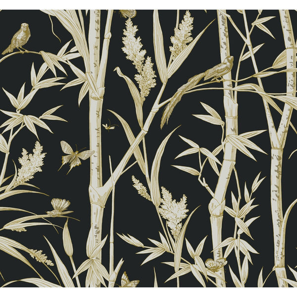 Kravet Design - W4238-84 Black | Kravet Design | Toiles Resource Library | Animal/Insects Botanical & Floral Wallcovering Print