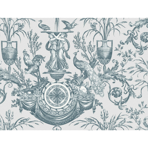 Kravet Design - W4239-35 Teal | Kravet Design | Toiles Resource Library | Animal/Insects Toile Wallcovering Print