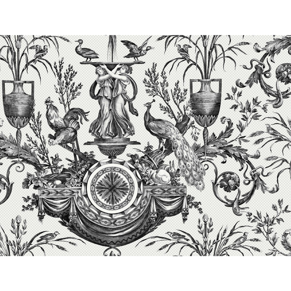W4239-8 Charcoal | Kravet Design | Toiles Resource Library | Animal/Insects Toile Wallcovering Print