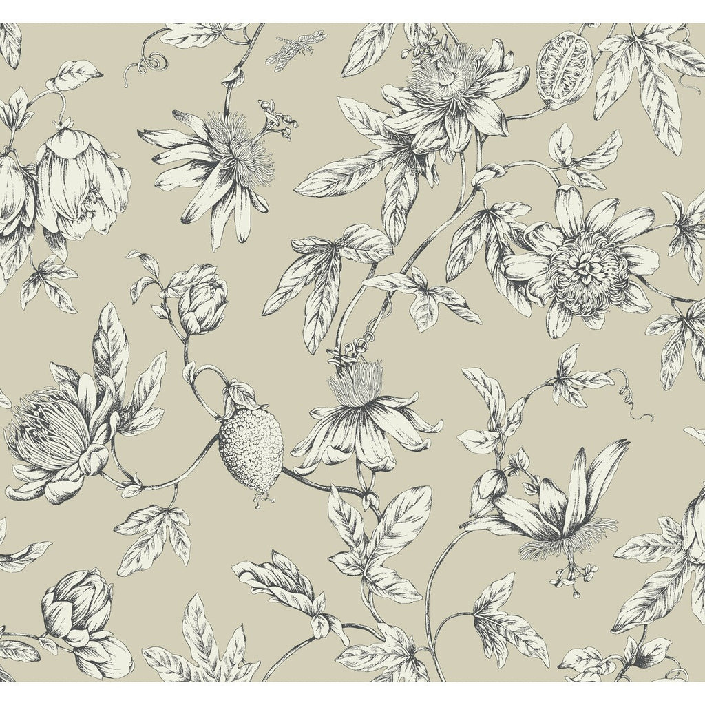 Kravet Design - W4240-16 Beige | Kravet Design | Toiles Resource Library | Botanical & Floral Wallcovering Print